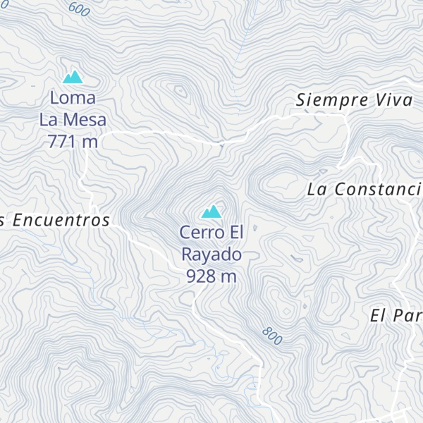 Map of Cerro El Rayado