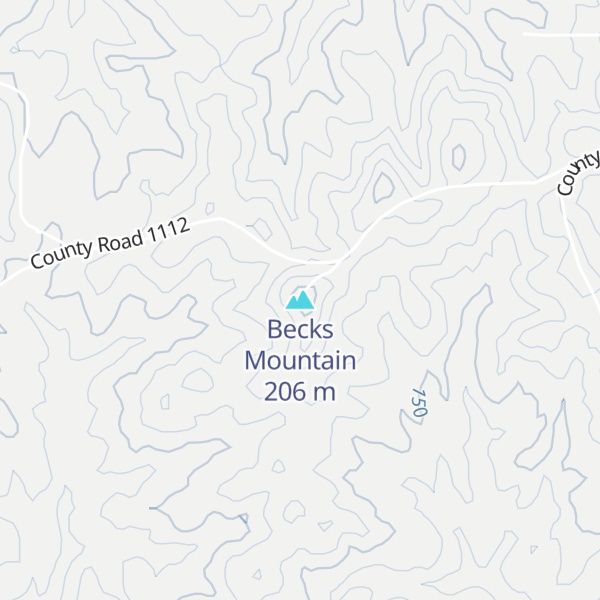 Map of Becks Mountain