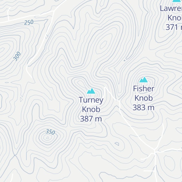 Map of Turney Knob