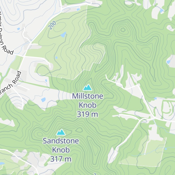 Map of Millstone Knob