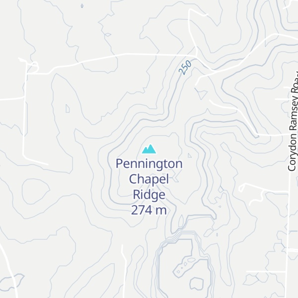 Map of Pennington Chapel Ridge