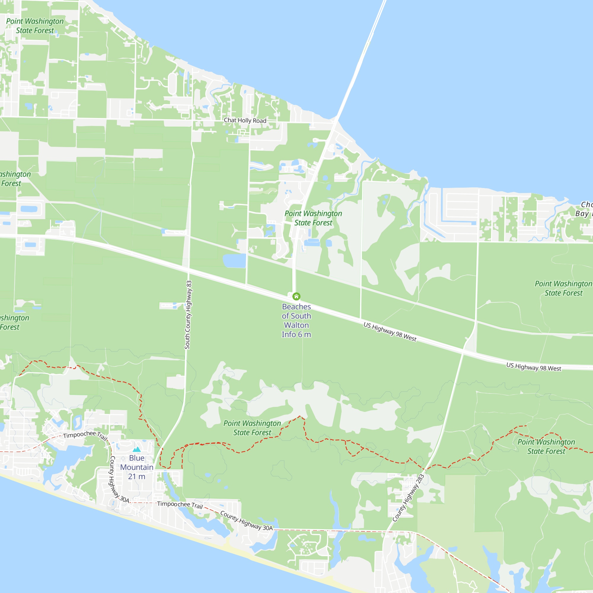Beaches of South Walton Info map