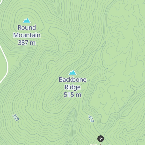 Map of Backbone Ridge