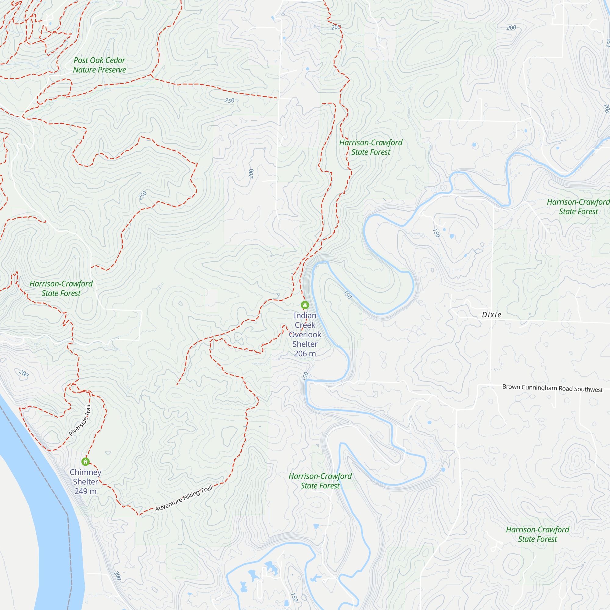 Indian Creek Overlook Shelter map