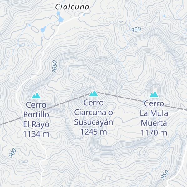 Map of Cerro Ciarcuna o Susucayán