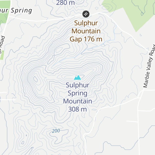 Map of Sulphur Spring Mountain