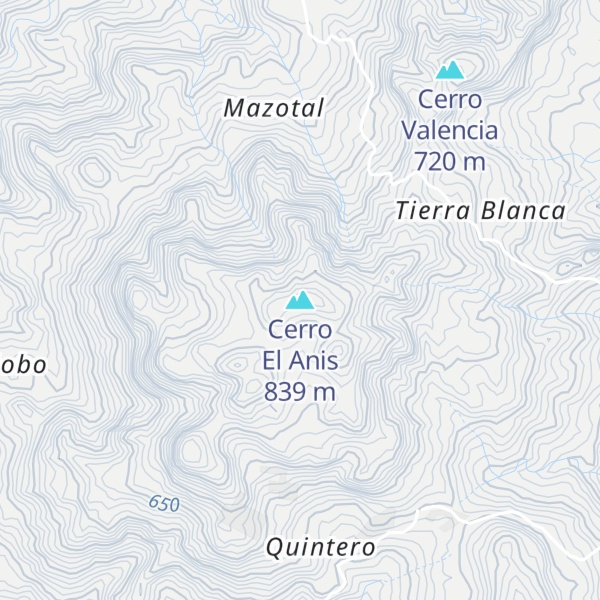 Map of Cerro El Anis