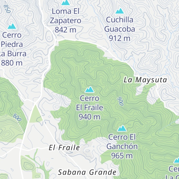 Map of Cerro El Fraile