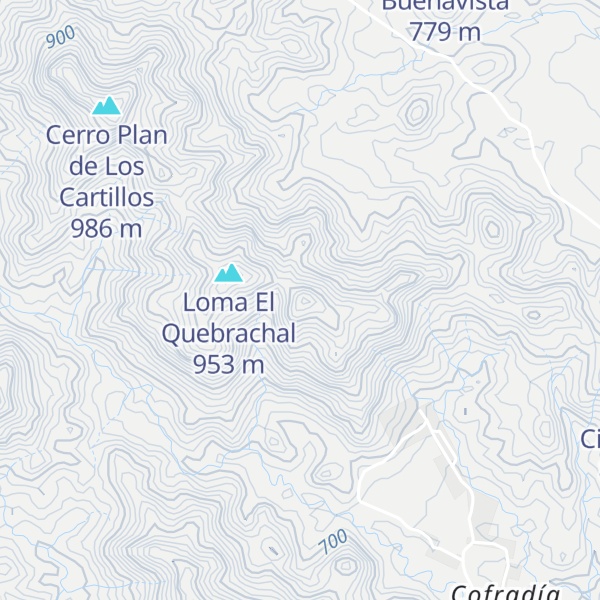 Map of Cerro Potrero Grande