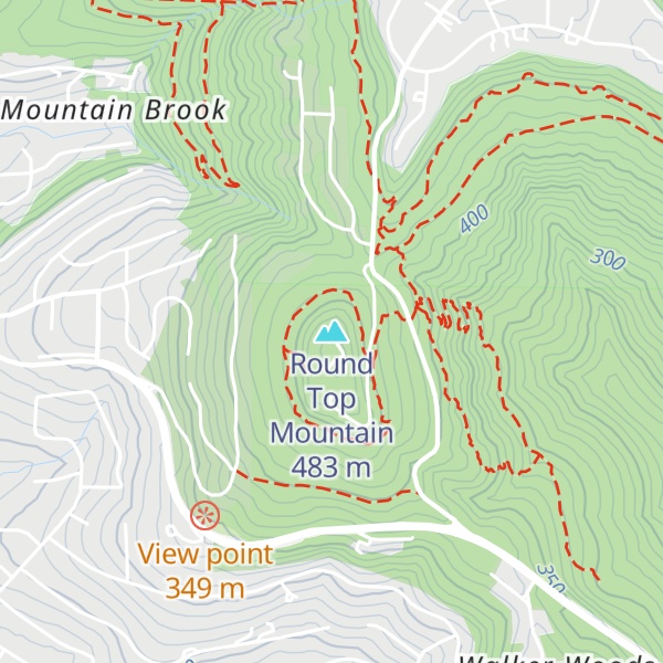 Map of Round Top Mountain