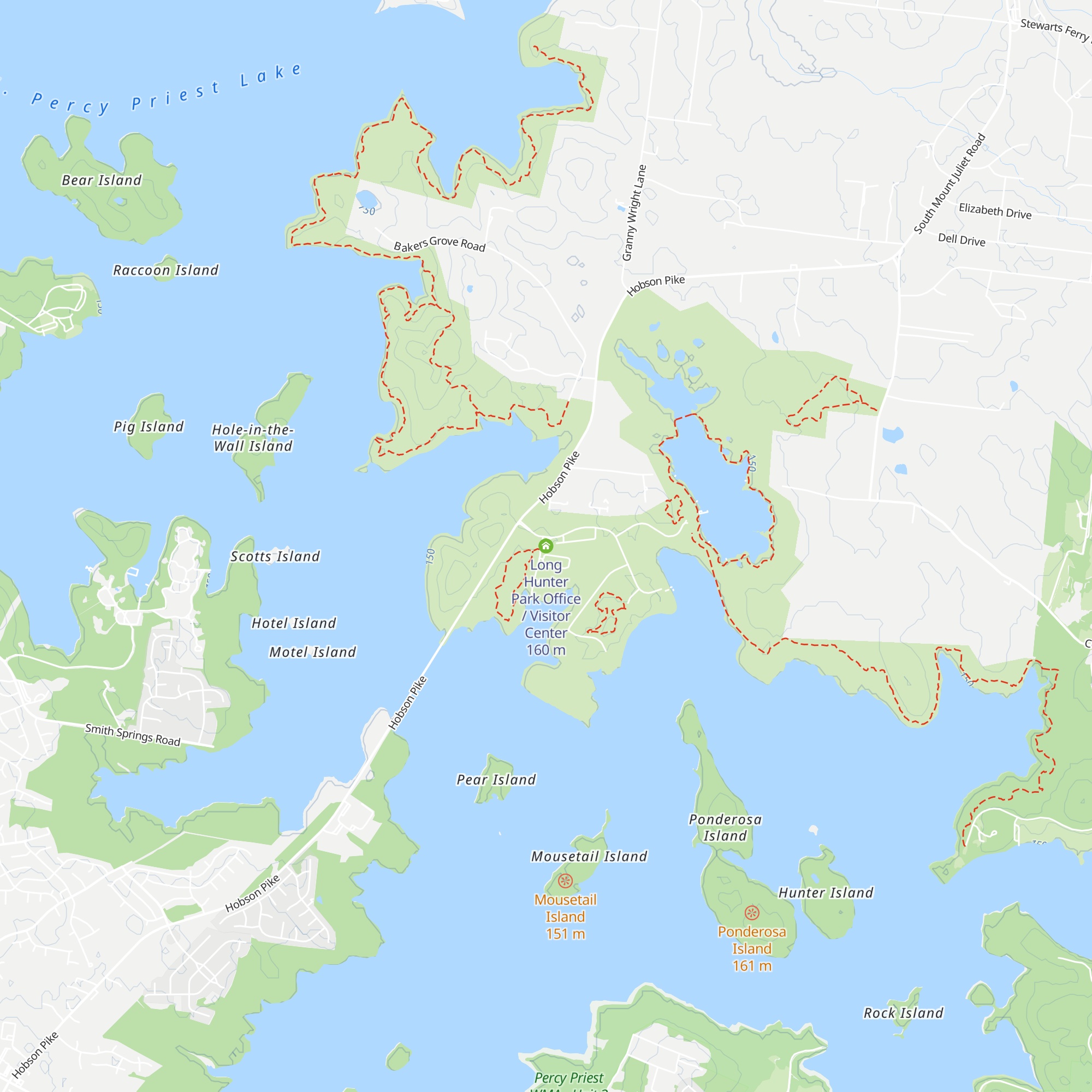 Long Hunter Park Office / Visitor Center map
