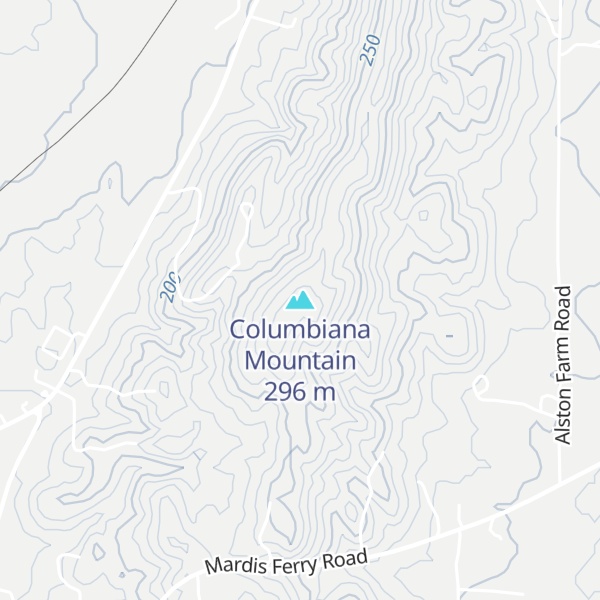 Map of Columbiana Mountain
