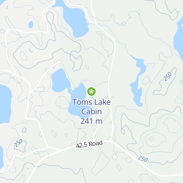 Map of Toms Lake Cabin