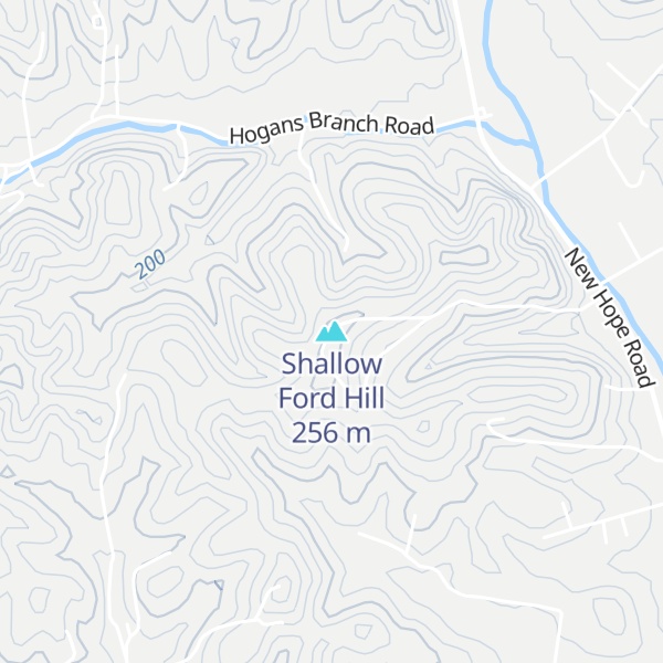 Map of Shallow Ford Hill