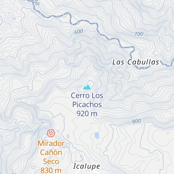 Map of Cerro Los Picachos