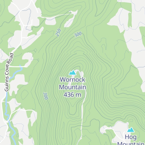 Map of Wornock Mountain