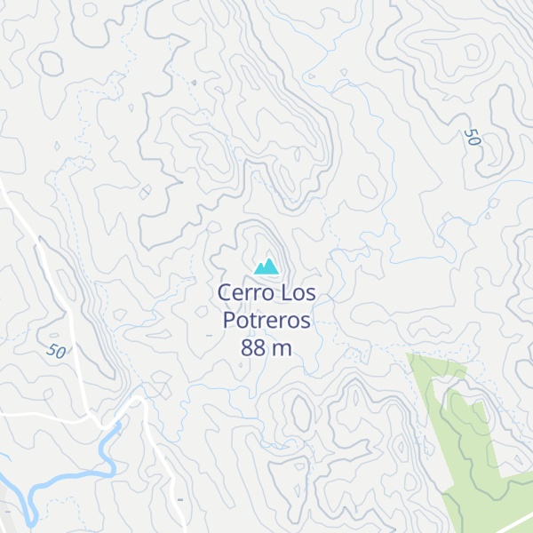Map of Cerro Los Potreros