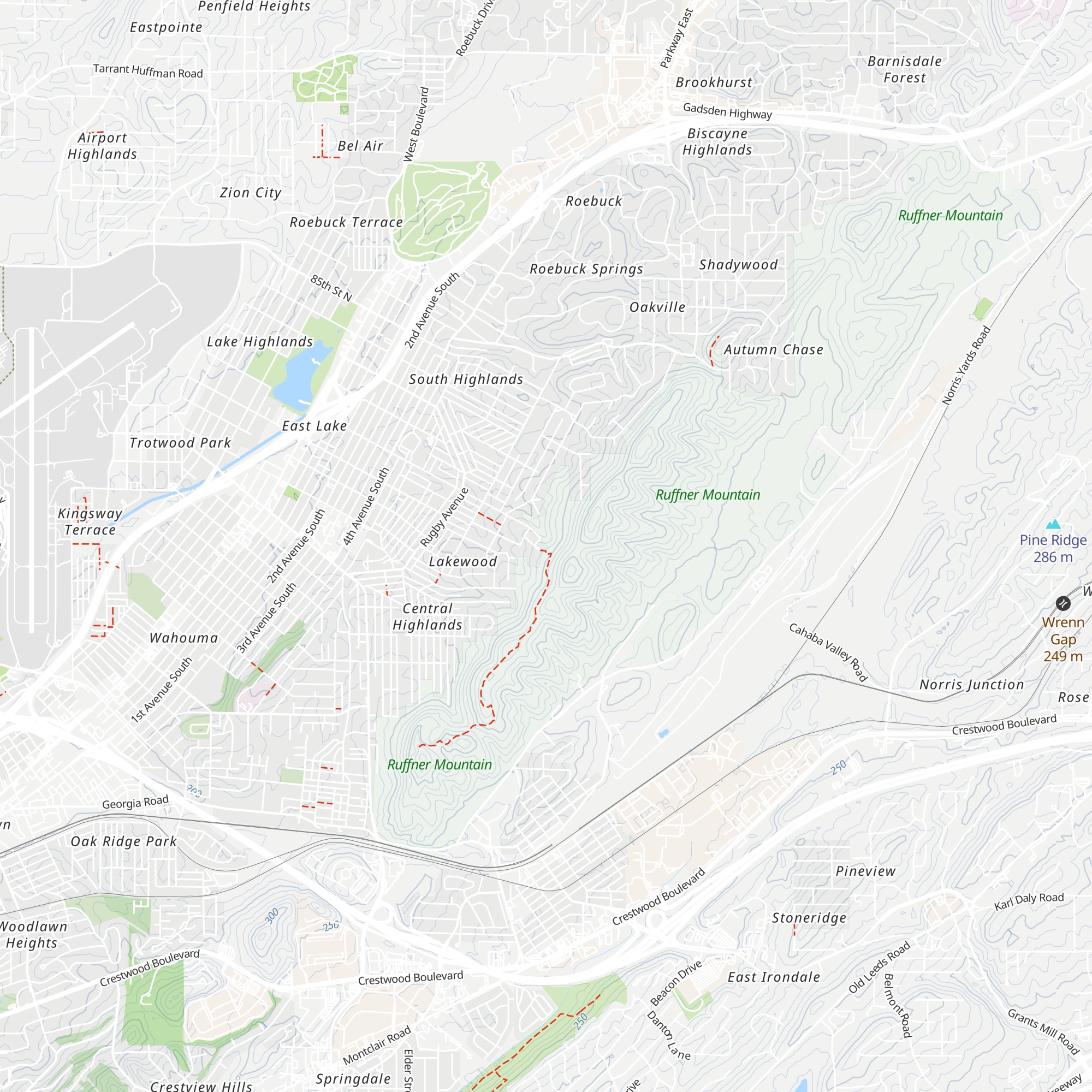 Ruffner Mountain Nature Center map