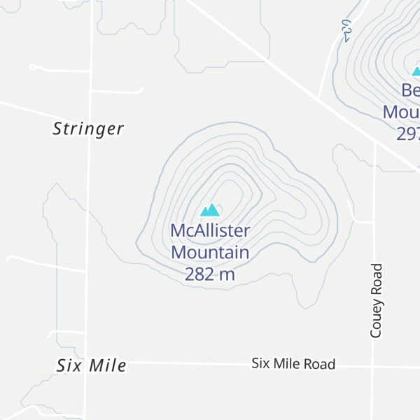 Map of McAllister Mountain