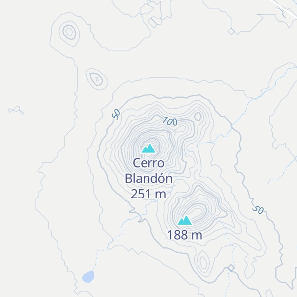 Map of Cerro Blandón