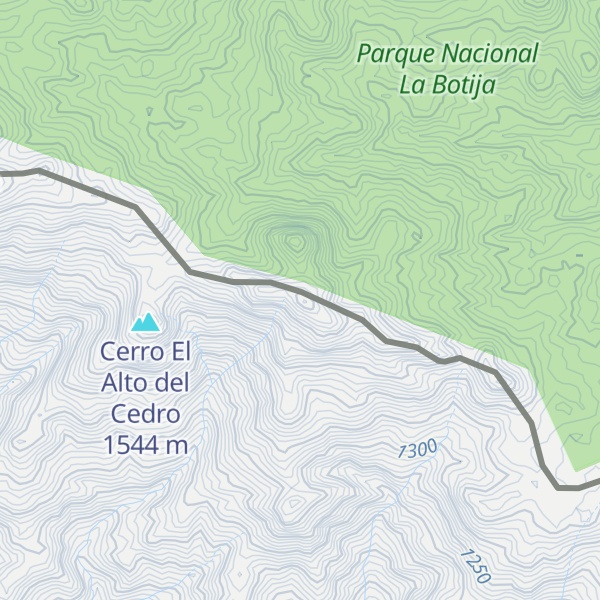 Map of Cerro Peña Grande del Gualiquemito
