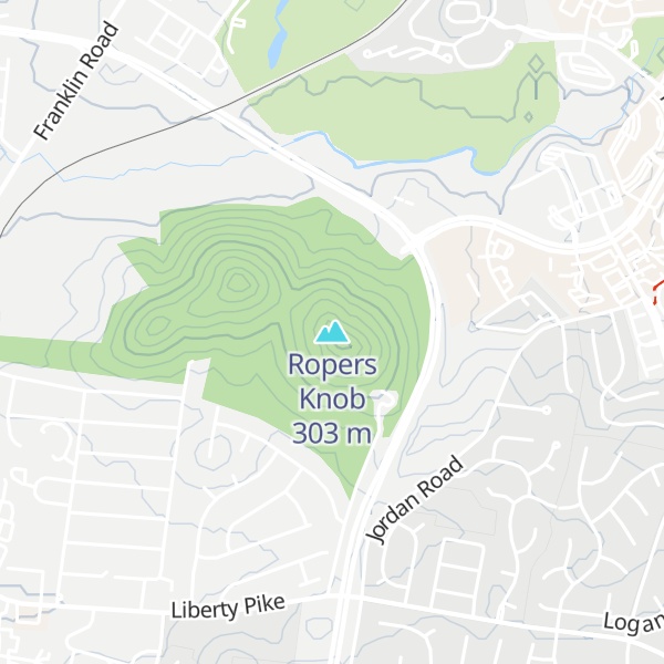 Map of Ropers Knob