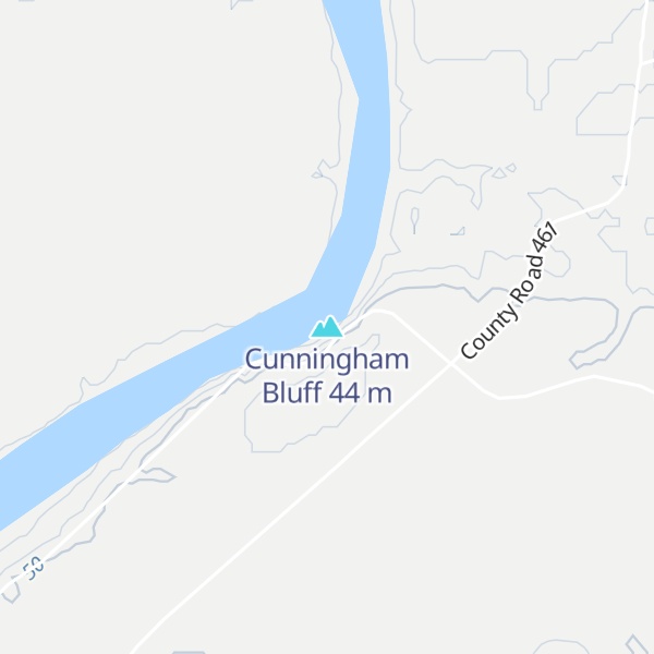 Map of Cunningham Bluff