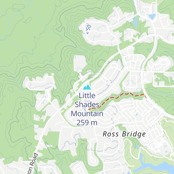Map of Little Shades Mountain