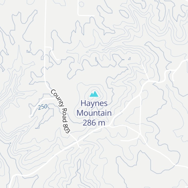 Map of Haynes Mountain