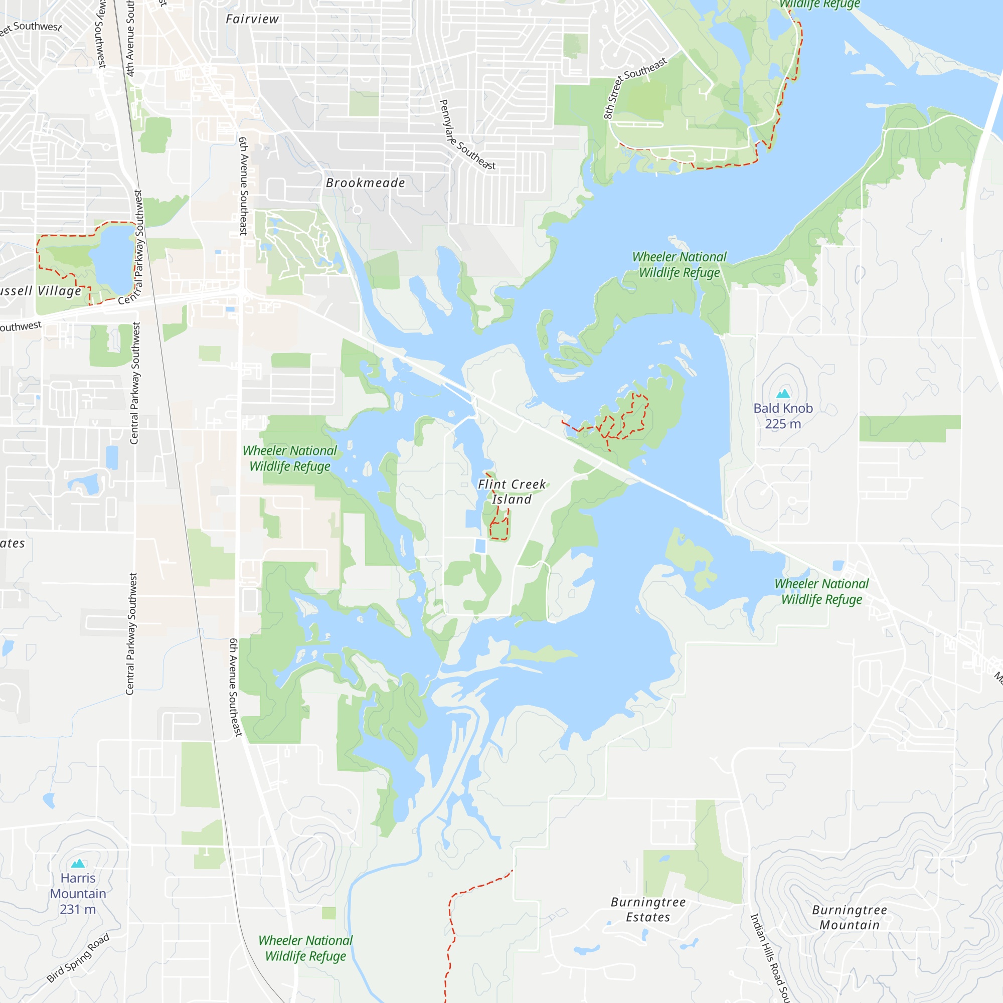 Wheeler Wildlife Refuge map
