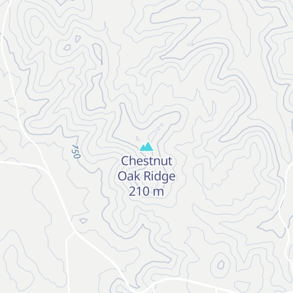 Map of Chestnut Oak Ridge