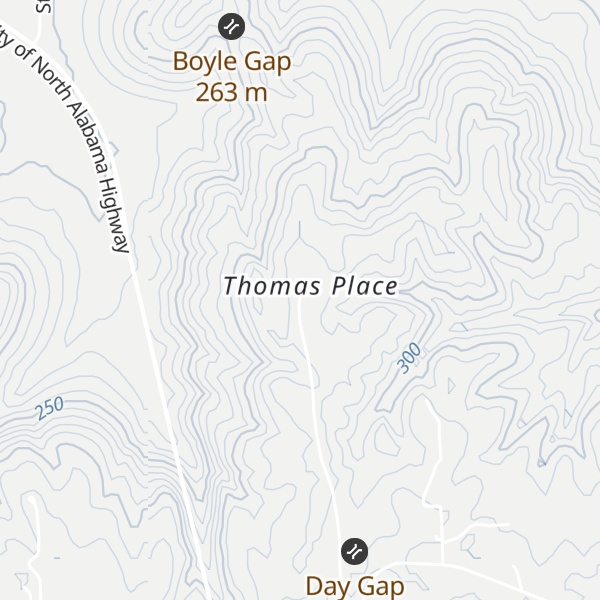 Map of Thomas Mountain