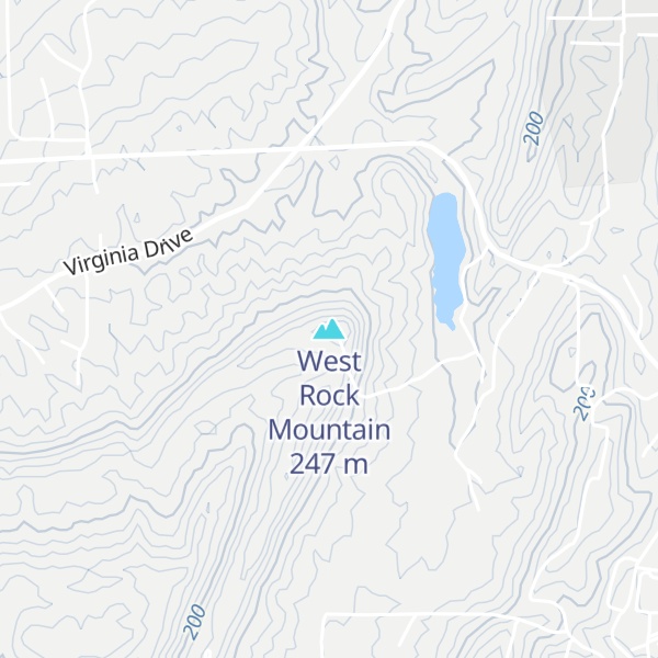 Map of West Rock Mountain