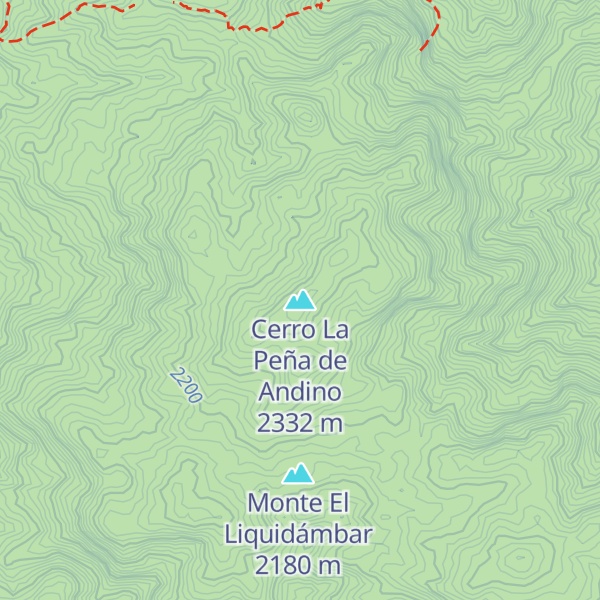 Map of Cerro La Peña de Andino