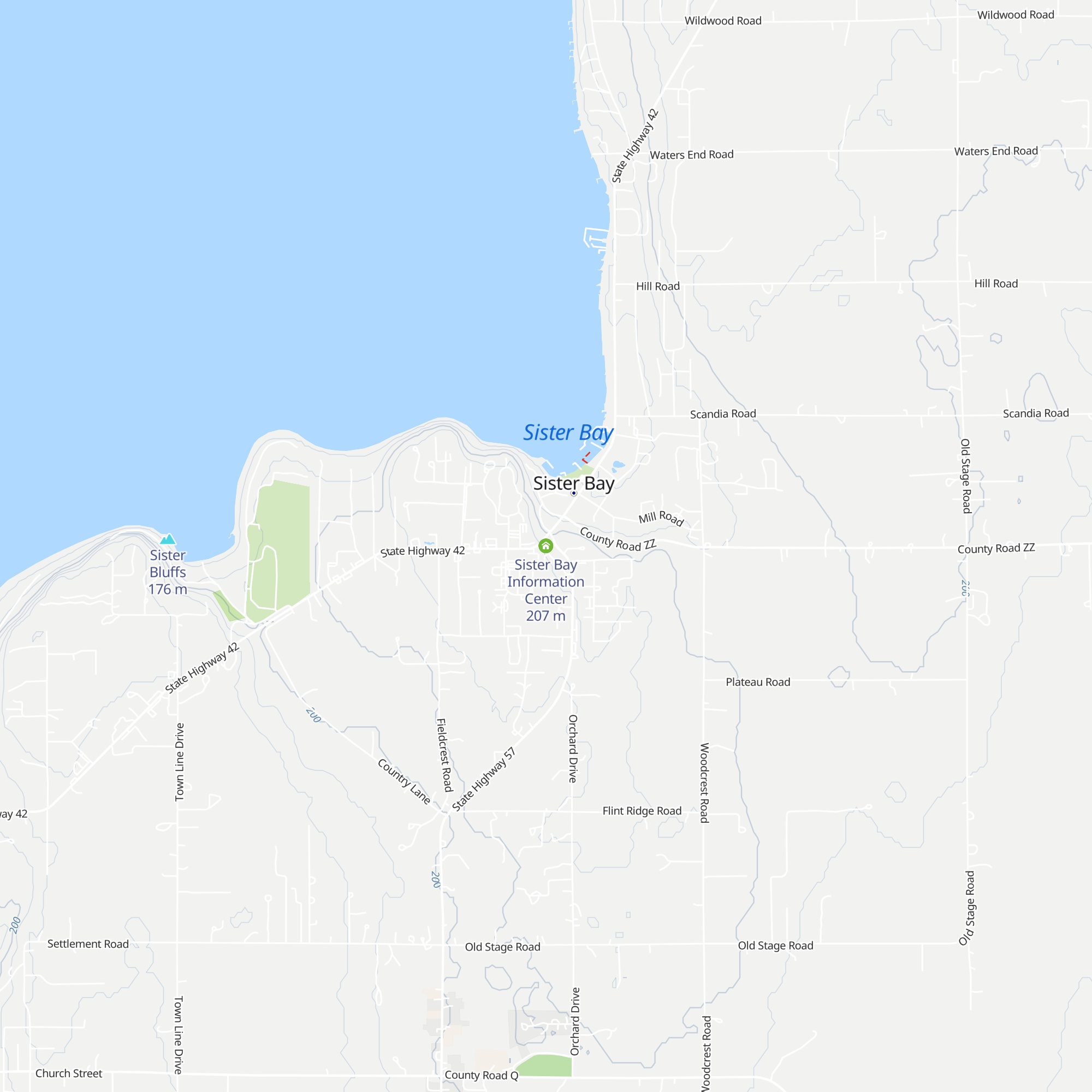 Sister Bay Information Center map