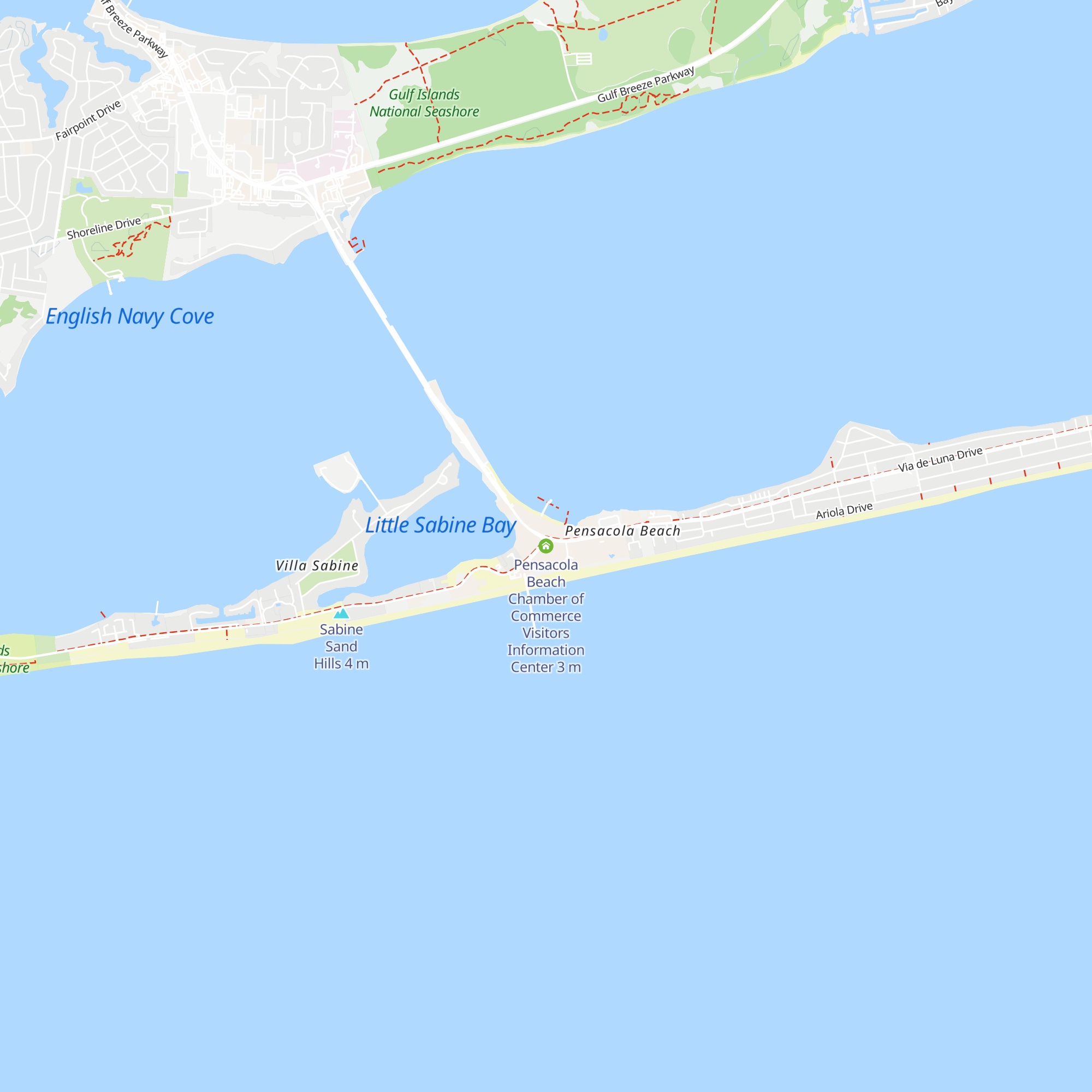 Pensacola Beach Chamber of Commerce Visitors Information Center map