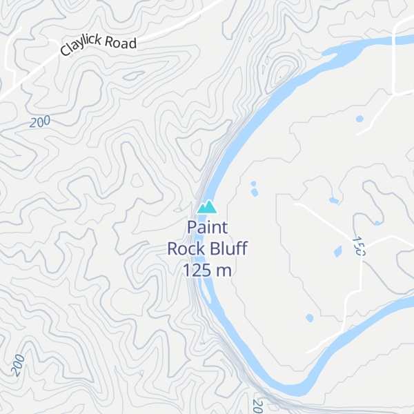 Map of Paint Rock Bluff