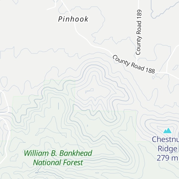 Map of Pinhook Mountain