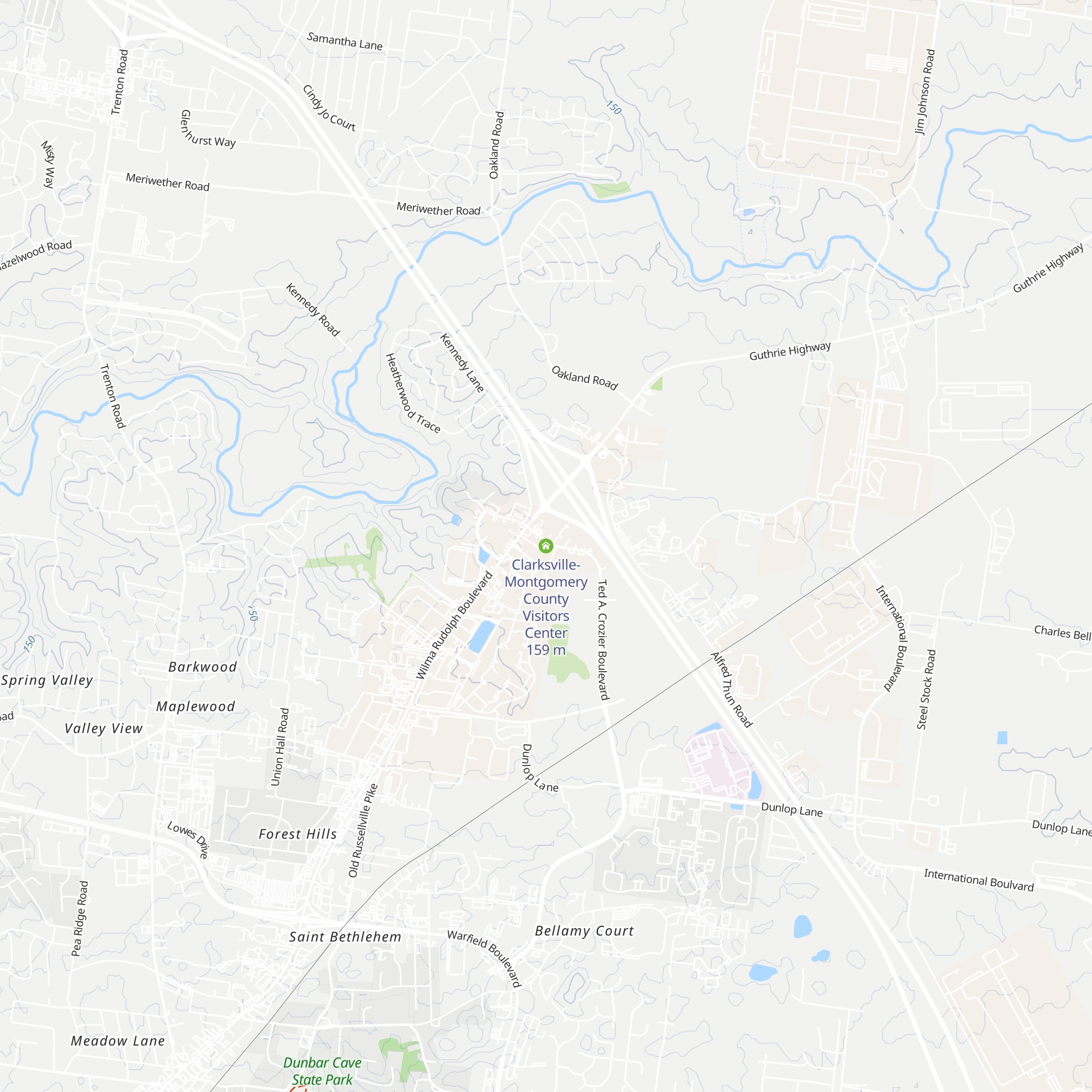 Clarksville-Montgomery County Visitors Center map