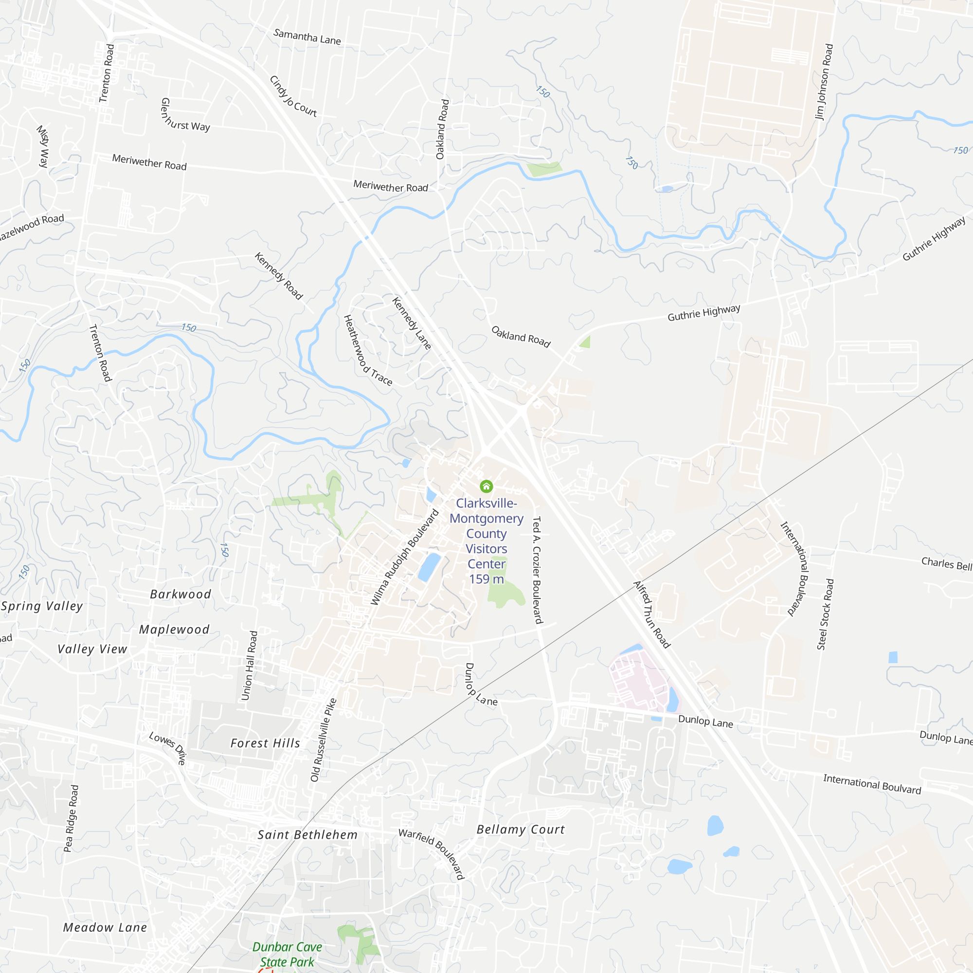 Clarksville-Montgomery County Visitors Center map