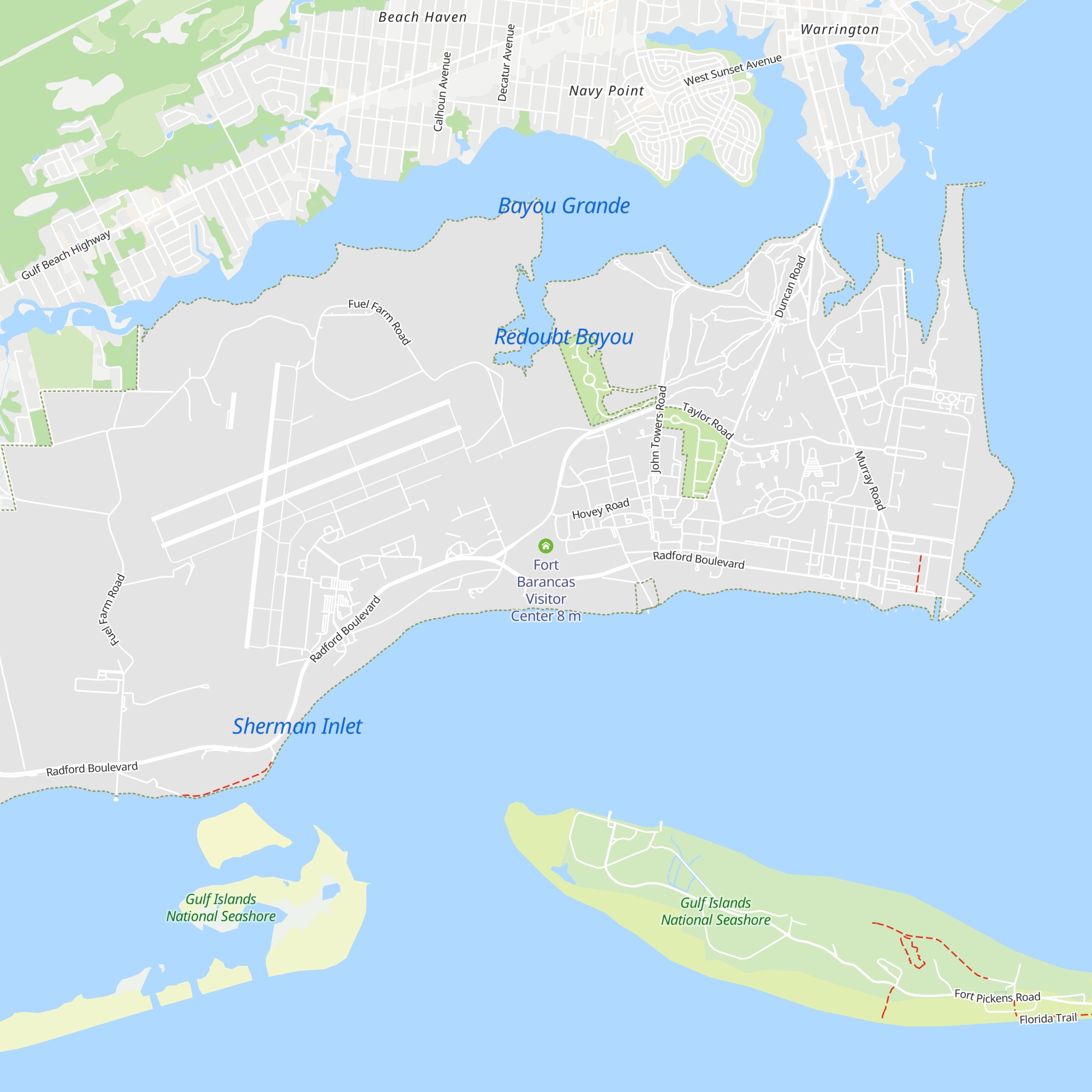 Fort Barancas Visitor Center map
