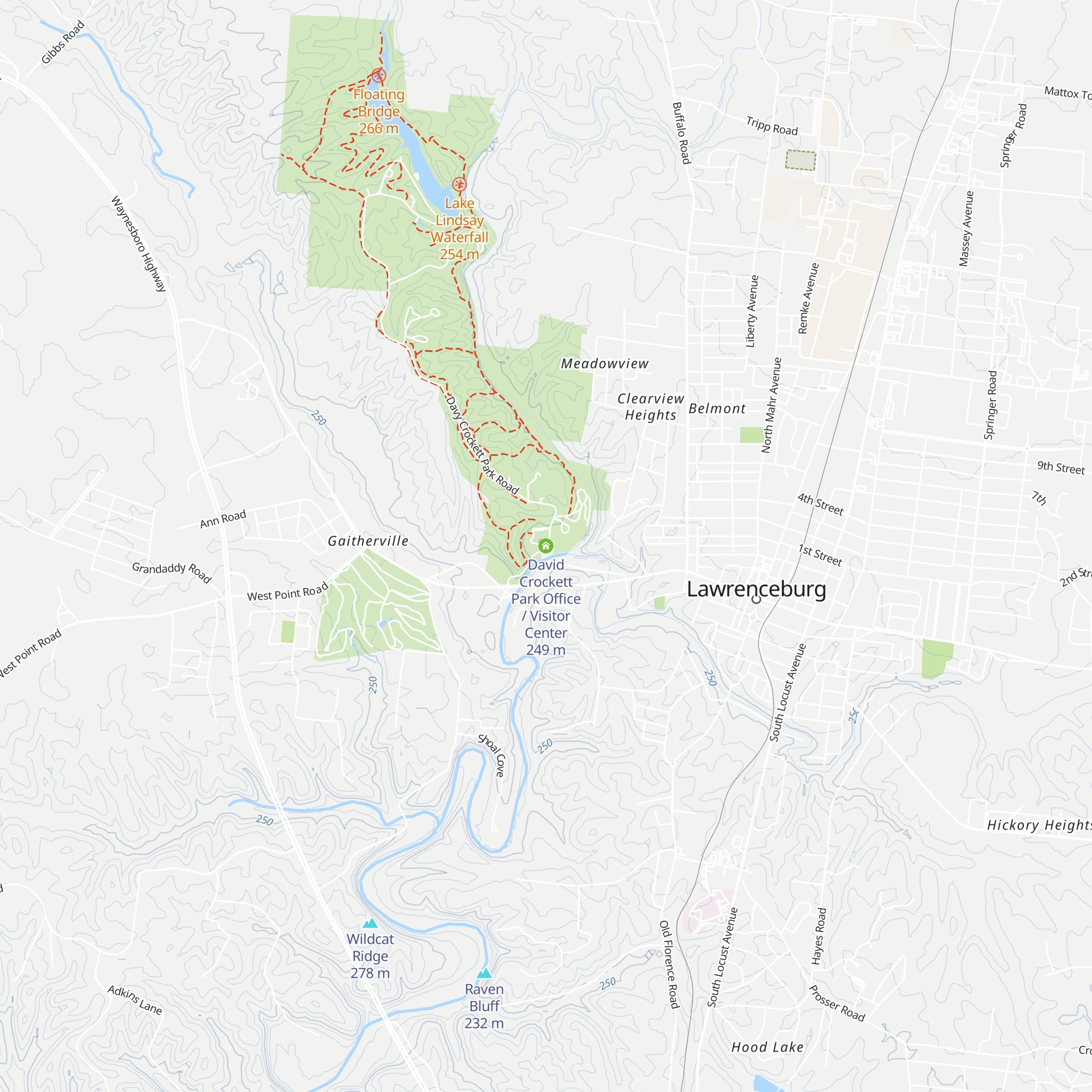 David Crockett Park Office / Visitor Center map