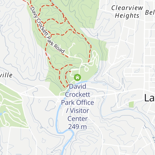 Map of David Crockett Park Office / Visitor Center