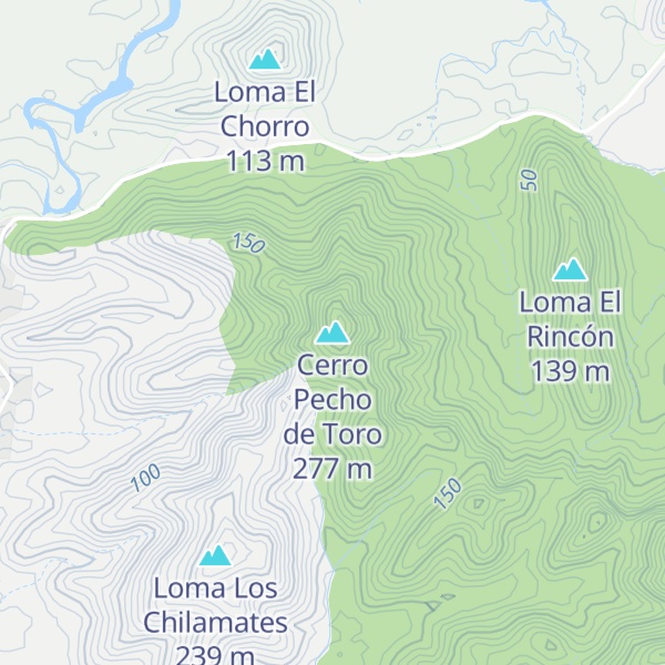 Map of Cerro Pecho de Toro