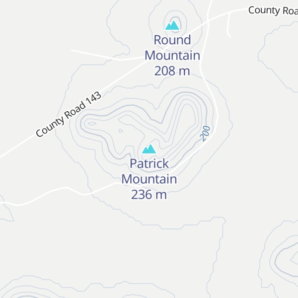 Map of Patrick Mountain