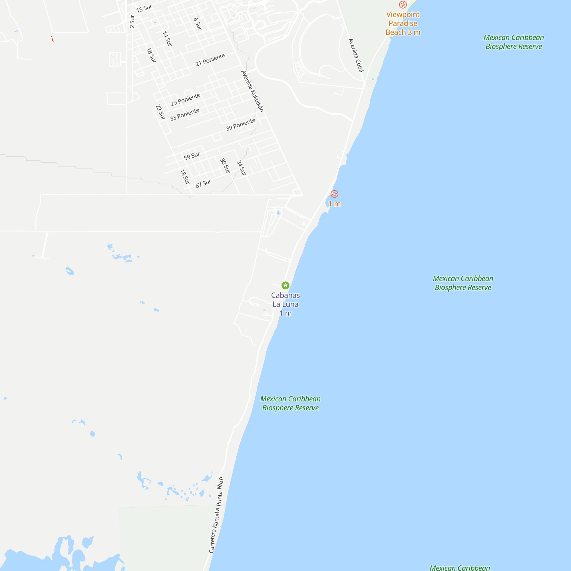 Cabanas La Luna map