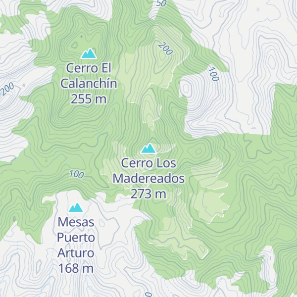 Map of Cerro Los Madereados