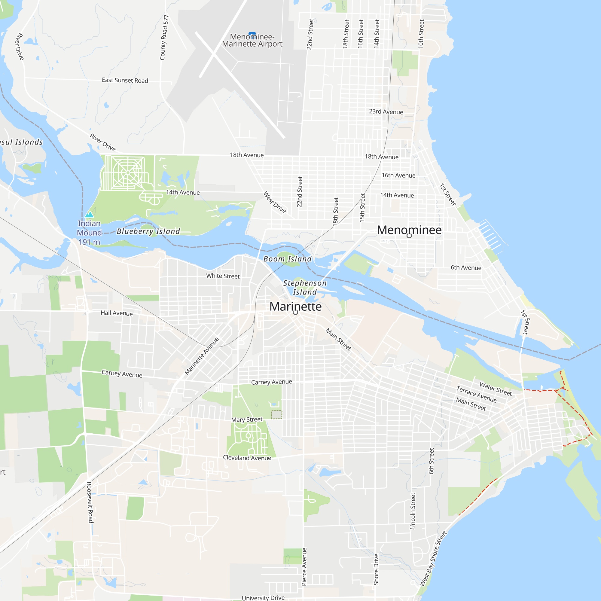 Marinette Welcome Center map