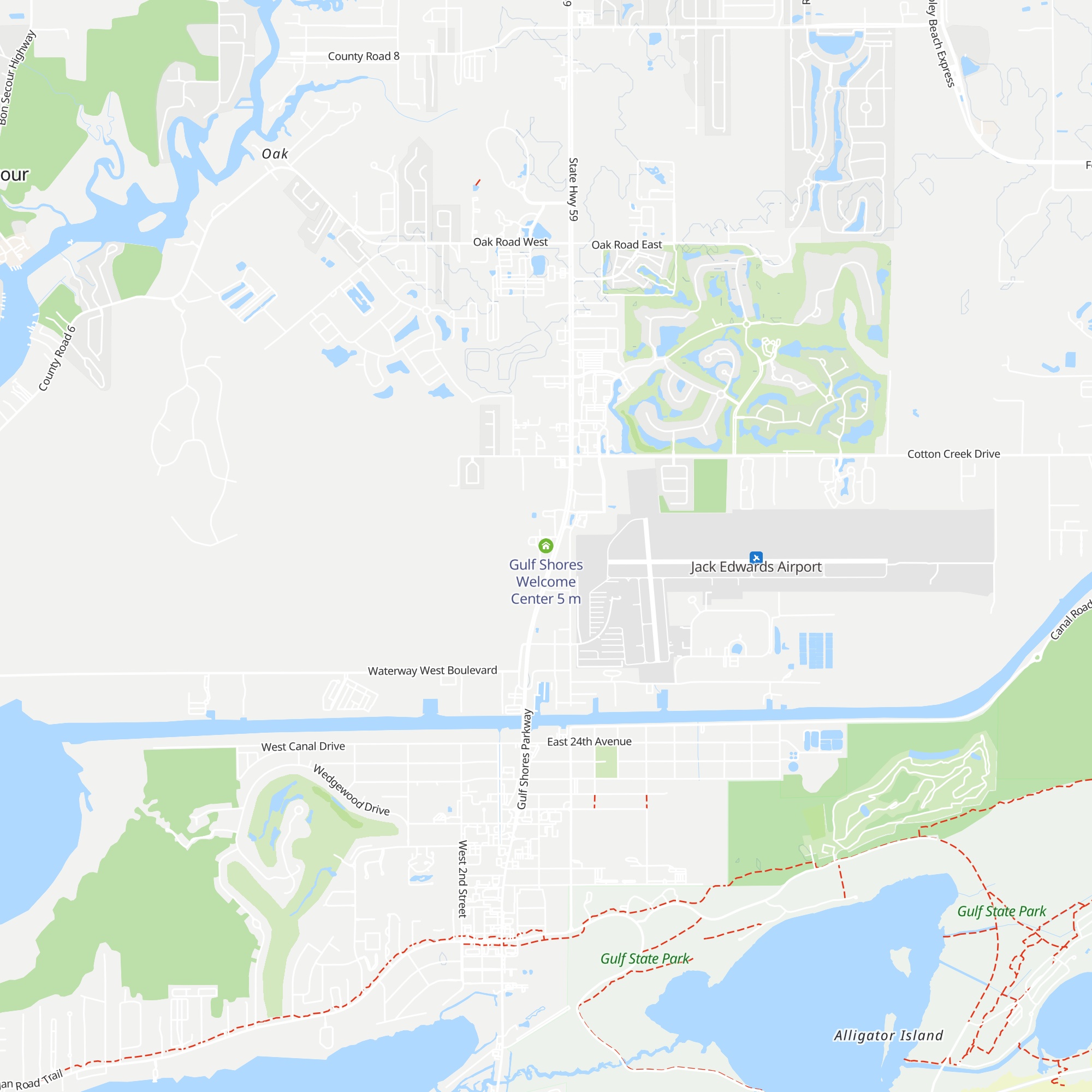 Gulf Shores Welcome Center map