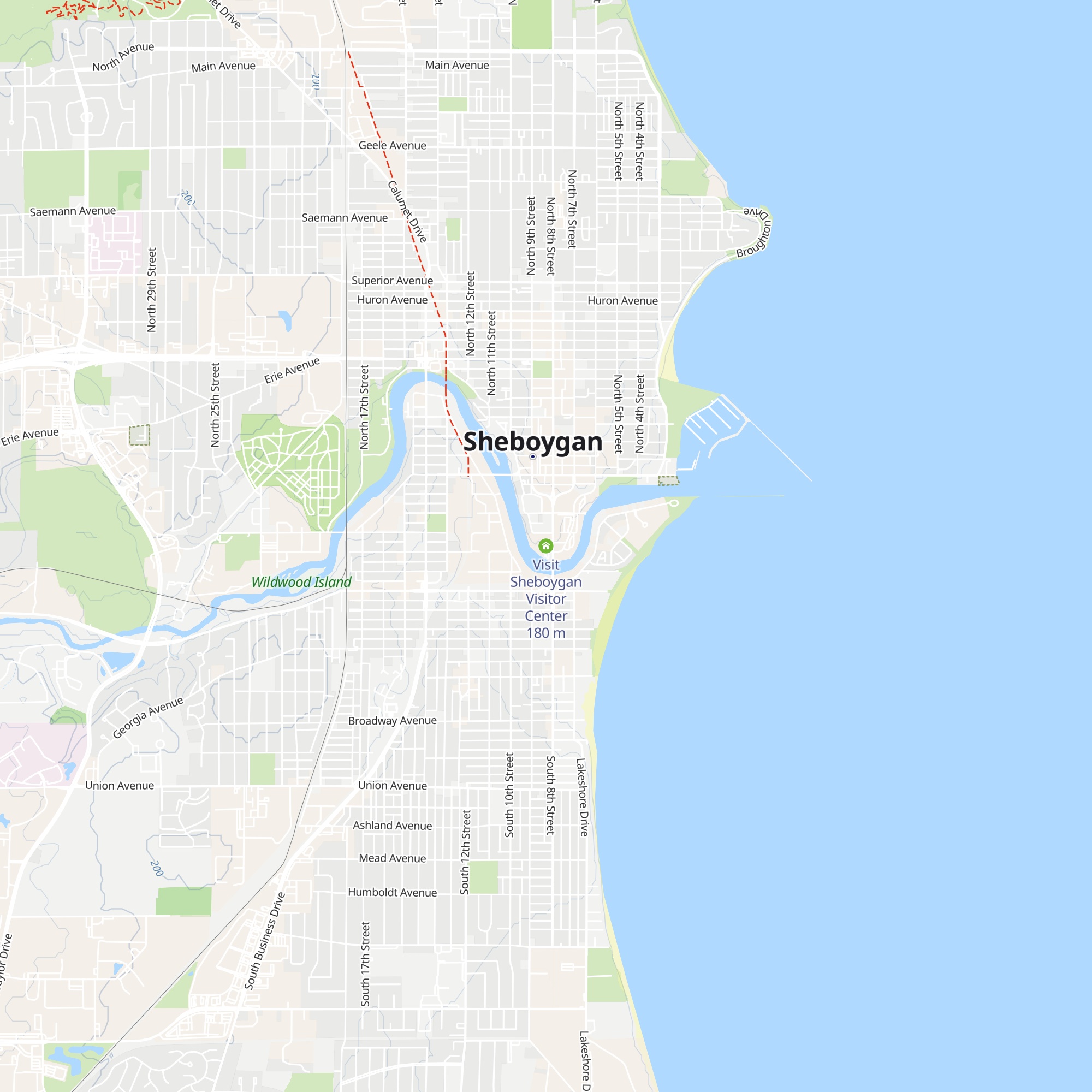 Visit Sheboygan Visitor Center map